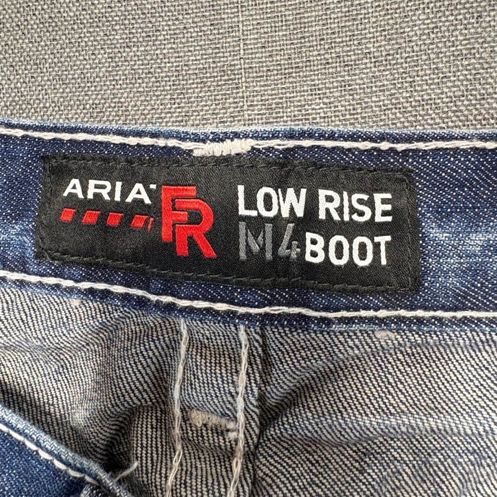 Ariat FR M4 Low Rise Boot Cut Jeans Mens 48x32 Flame Resistant Denim Blue - Picture 11 of 16